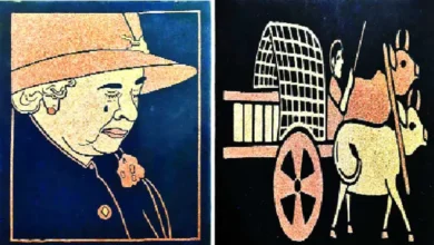 Photo of ঘুণে কাটা কাঠের গুঁড়া দিয়ে আঁকা ছবি যাচ্ছে বিশ্বের বিভিন্ন দেশে